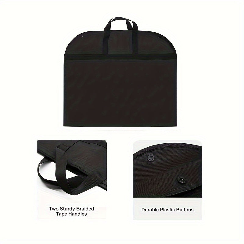 1pc Breathable Suit Cover, Non-Woven Fabric Dust-Proof Garment Bag With Portable Handle For Wardrobe Organization, Travel Storage, Clothes Protector For Shirts, Coats, Dresses, Jackets