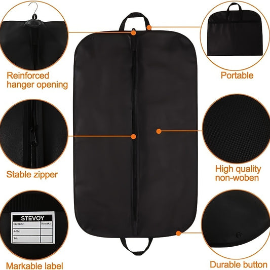 1pc Breathable Suit Cover, Non-Woven Fabric Dust-Proof Garment Bag With Portable Handle For Wardrobe Organization, Travel Storage, Clothes Protector For Shirts, Coats, Dresses, Jackets