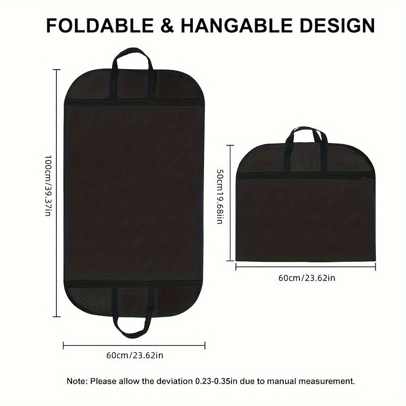 1pc Breathable Suit Cover, Non-Woven Fabric Dust-Proof Garment Bag With Portable Handle For Wardrobe Organization, Travel Storage, Clothes Protector For Shirts, Coats, Dresses, Jackets