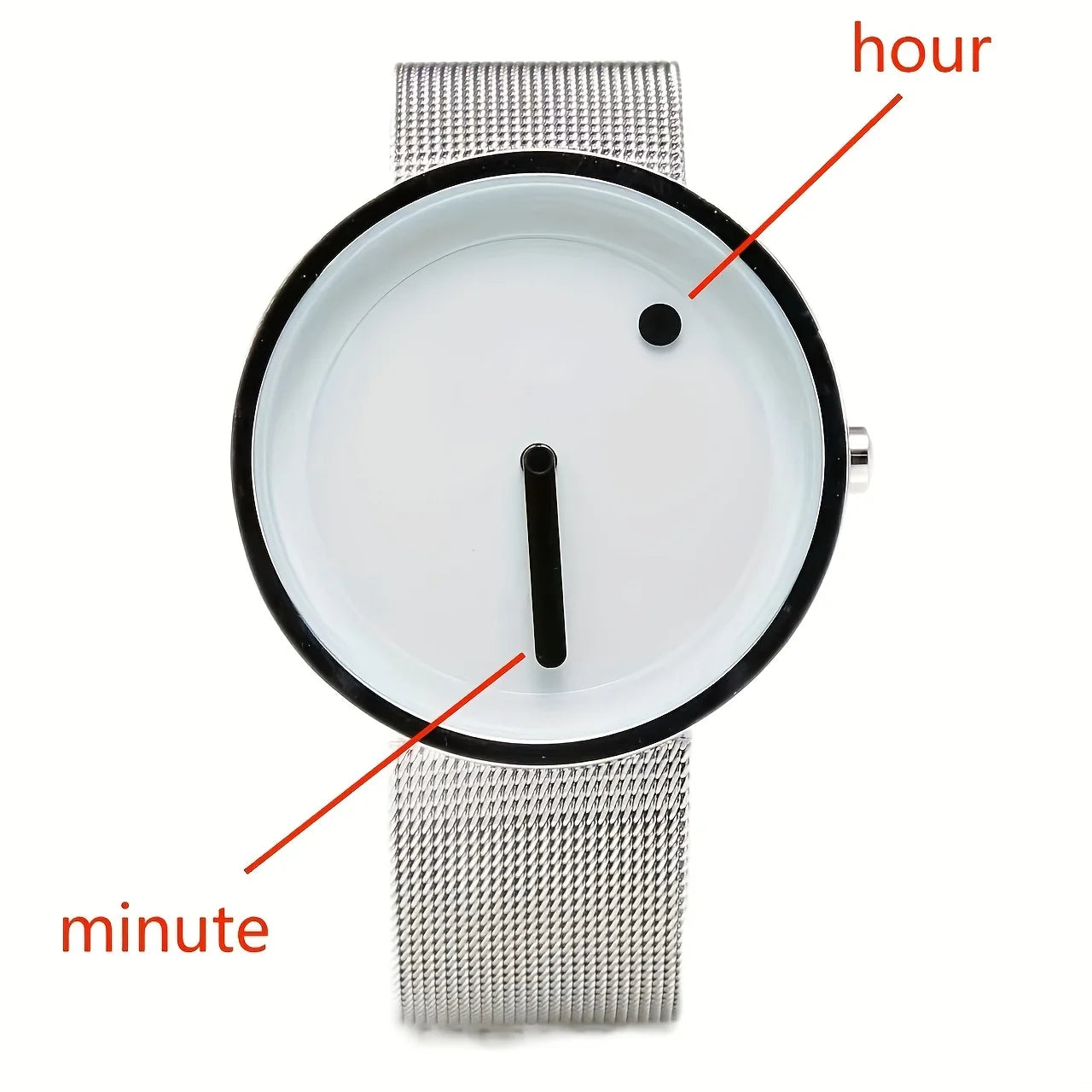 Minimalist dot design watch with high aesthetic value, niche men and women, minimalist temperament, creative steel band