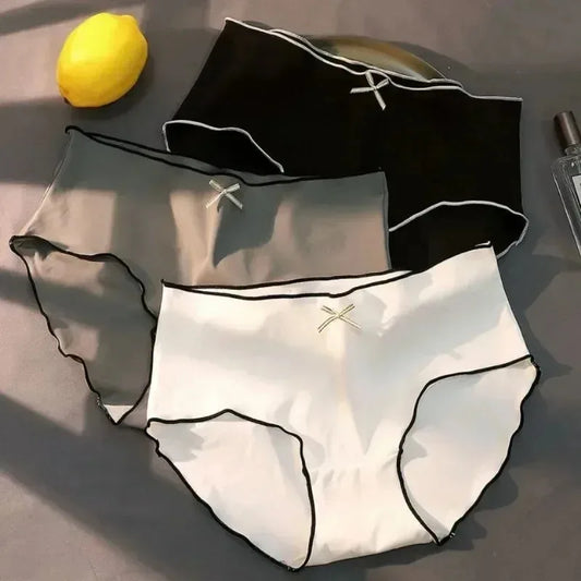 1/3pcs Women's Antibacterial Ice Silk Seamless Triangle Underwear With Low Waist And European-American Style