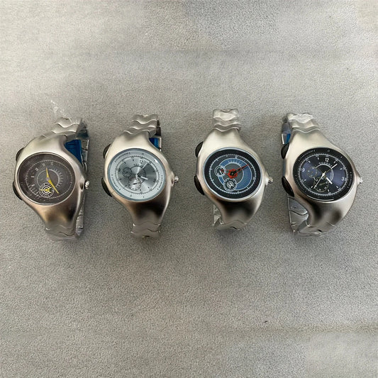 Fashionable Creative Vintage Alien y2k Original Quartz Watch Twisted Design Watches For Man Reloj часы мужские наручные