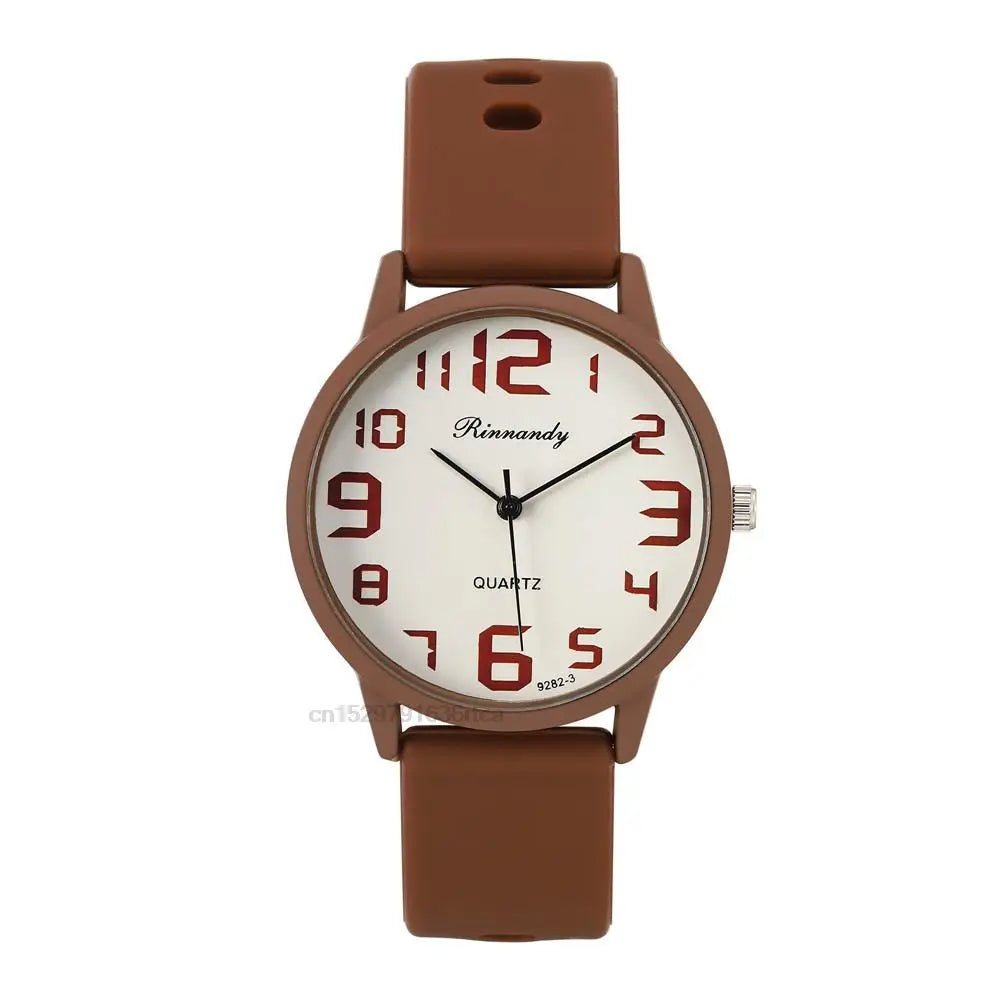 Women Fashion Silicone Watches Set Minimalist High Number Qualities Big Dial Ladies Quartz Wristwatches With Casual Clock Gifts