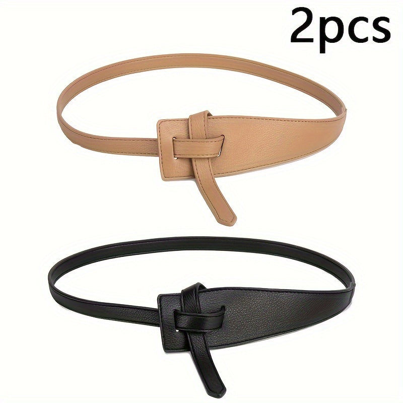 1pc Women’s Fashion Belt - Elegant Knotted Design,, Adjustable Length