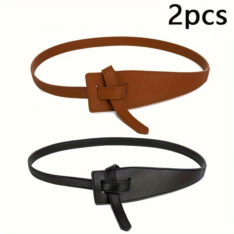 1pc Women’s Fashion Belt - Elegant Knotted Design,, Adjustable Length
