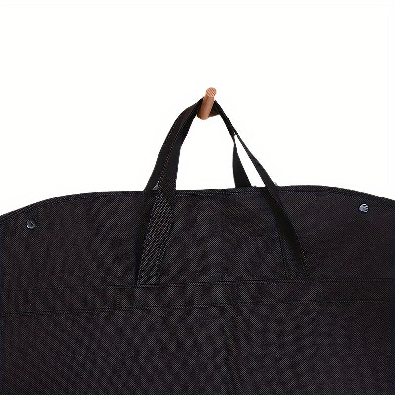 1pc Breathable Suit Cover, Non-Woven Fabric Dust-Proof Garment Bag With Portable Handle For Wardrobe Organization, Travel Storage, Clothes Protector For Shirts, Coats, Dresses, Jackets