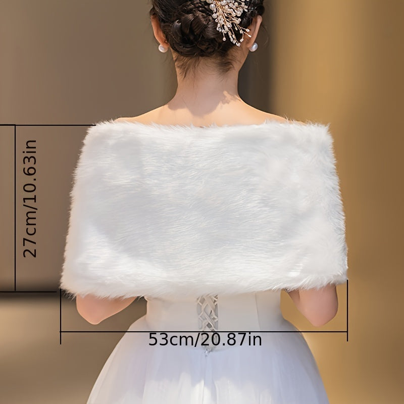 Elegant Faux Fur Shawl For Brides & Bridesmaids - Warm, Non-Stretch, Perfect For Weddings & Evening Dates Dresses For Women Elegant Dresses For Women