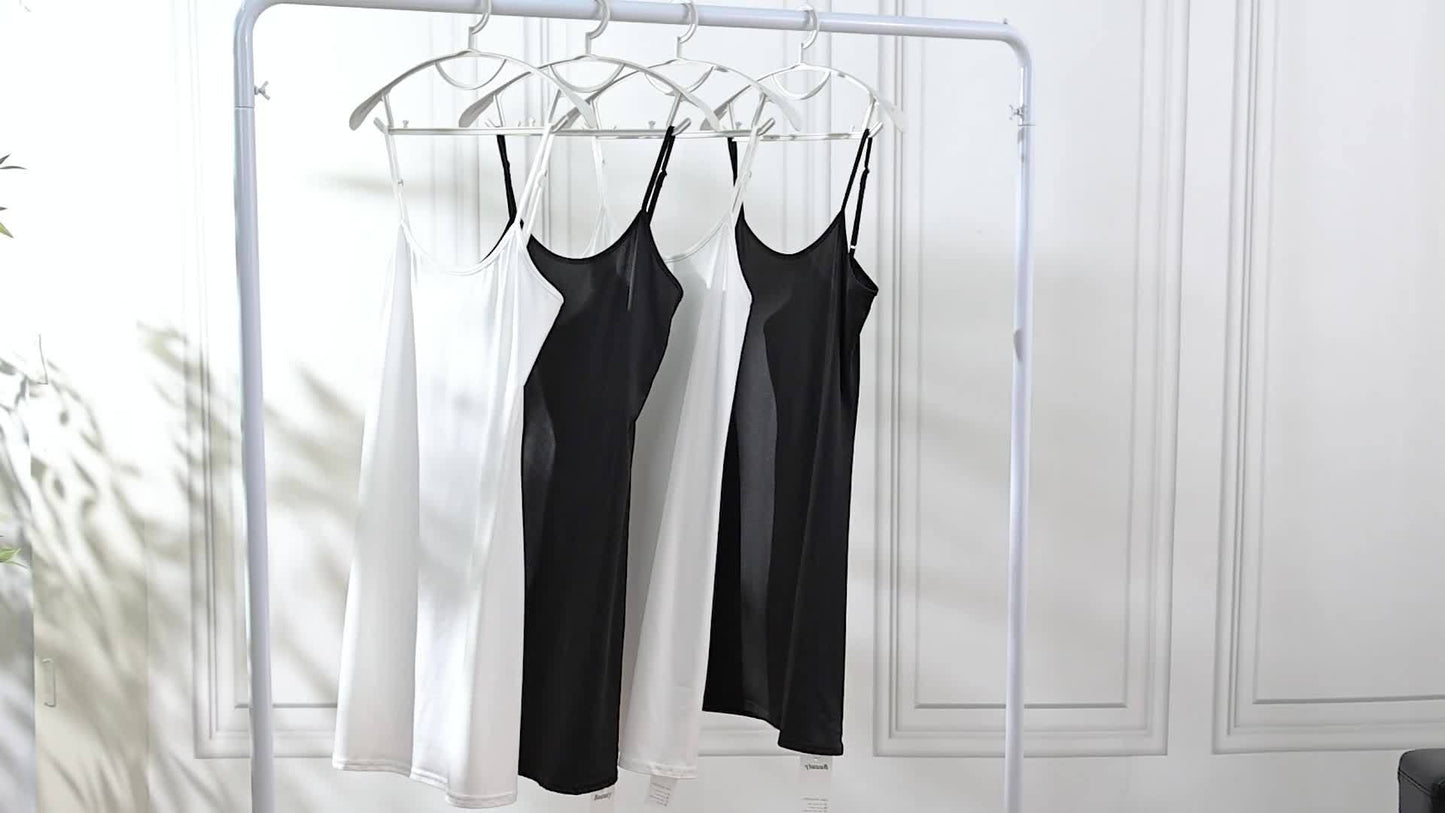 2pcs Slip Dress, Spaghetti Suspender Dress for Women, Cami Halter Neck Tank Full Slip for Under Dresses