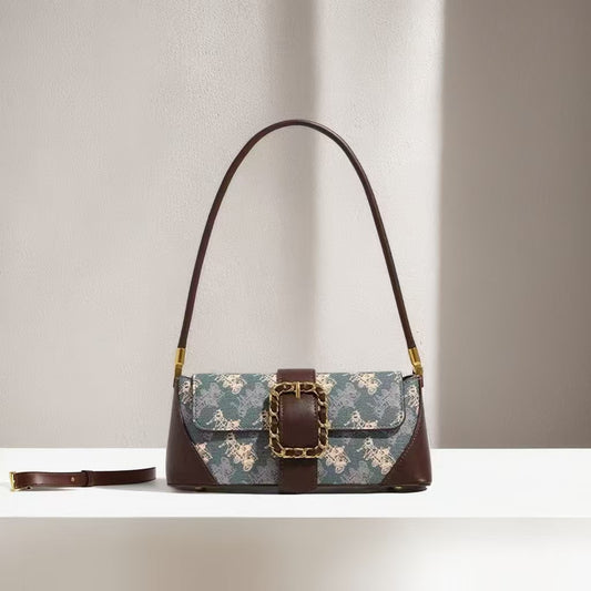 High-End Retro Baguette Bag for Women 2025 Spring Popular Fashion Shoulder Bag Casual Versatile Niche Armpit Bag