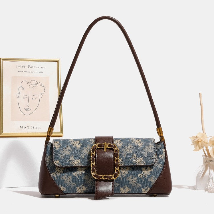 High-End Retro Baguette Bag for Women 2025 Spring Popular Fashion Shoulder Bag Casual Versatile Niche Armpit Bag