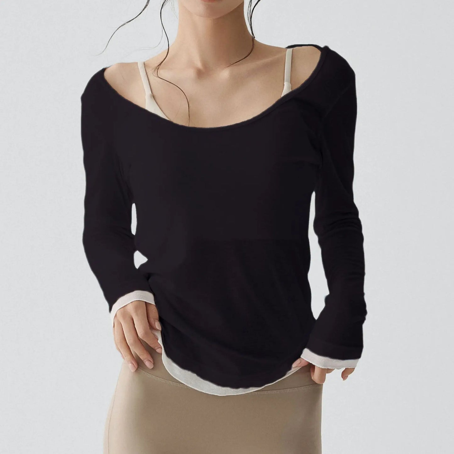 Women fitness gym Yoga Tops Lightweight Breathable Sexy Backless Long-sleeved sports tops Cover-up T-shirt Women's clothing