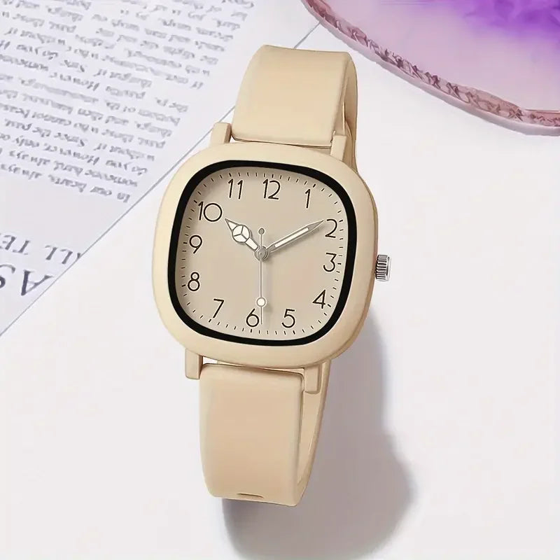 Fashion Square Women Watches Casual Silicone Band Quartz Wristwatch for Girls Clock Reloj Mujer