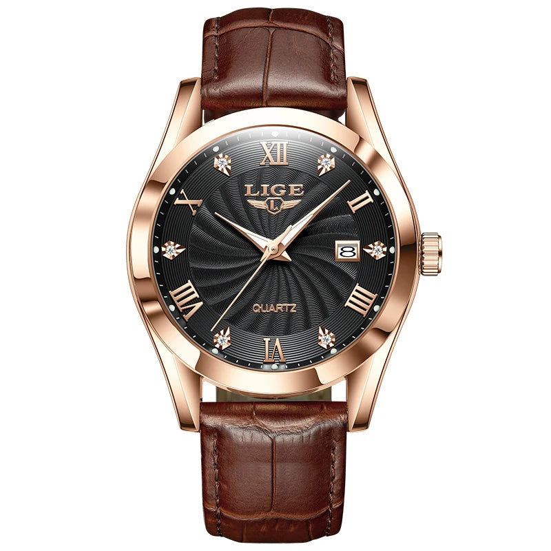 LIGE Women Watch Fashion Leather Military Sport Waterproof Watches For Women Top Brand Luxury Women's Bracelet Watch Reloj Mujer