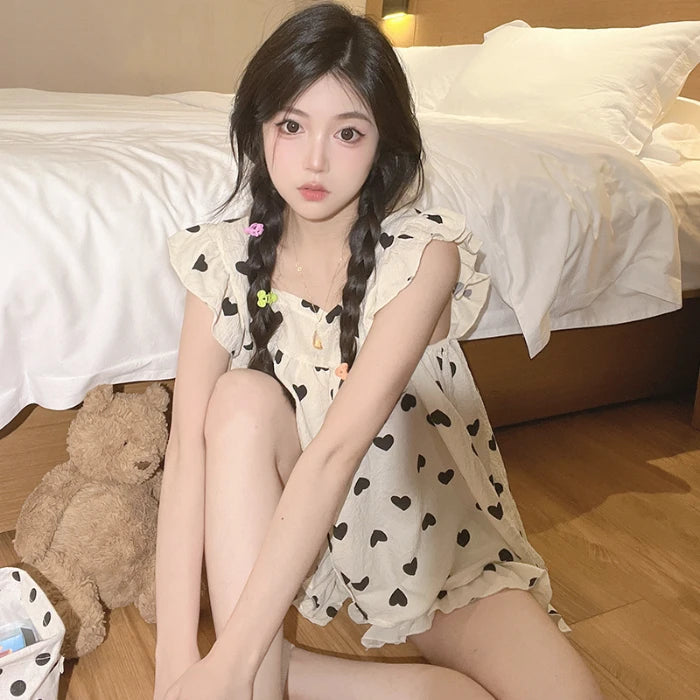 Summer Spwear Women's 2025 New Japanese Sle Fre Vest orts Woven Cotton Thin Home Clothes Set Breathable Comfortable