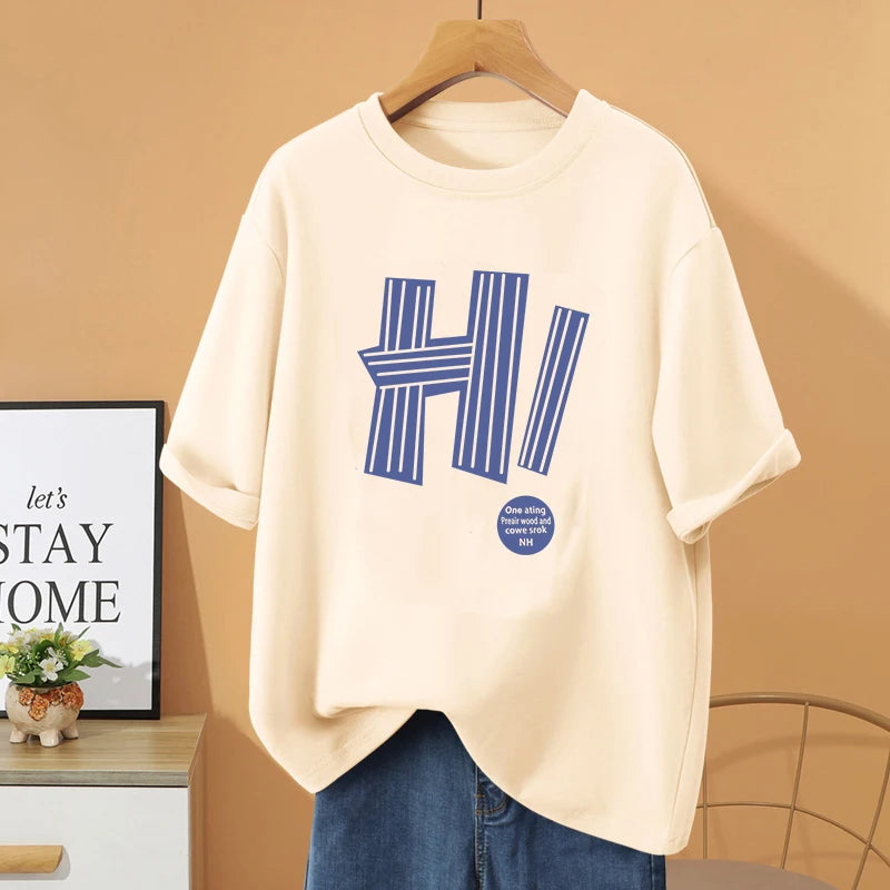 Harajuku Women cotton T Shirt  Couple Tee oversized t shirt  y2k top Sleeve Shirt Fashion Loose cotton Tops graphic t shirts