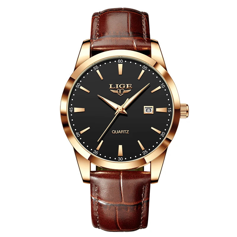 LIGE Women Watch Fashion Leather Military Sport Waterproof Watches For Women Top Brand Luxury Women's Bracelet Watch Reloj Mujer