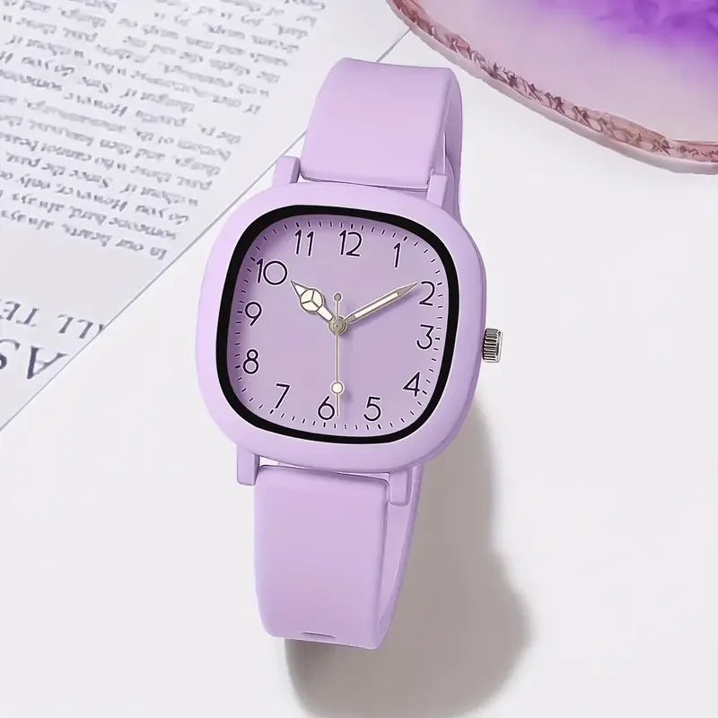 Fashion Square Women Watches Casual Silicone Band Quartz Wristwatch for Girls Clock Reloj Mujer