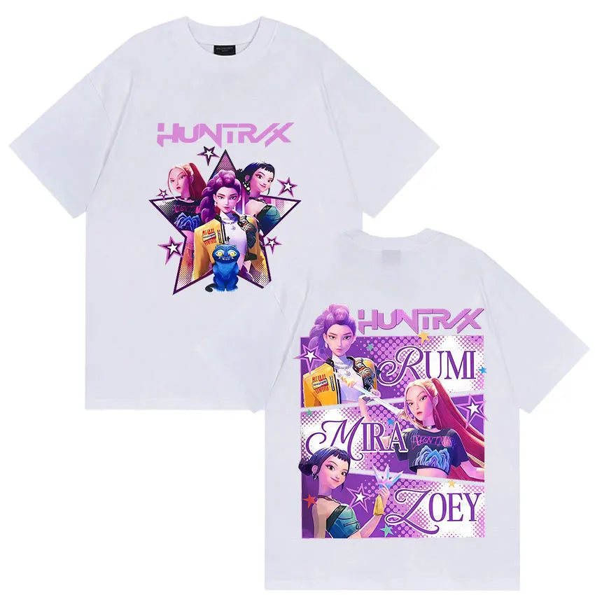 K-pop Demon Hunters Rumi Mira Zpey 2025 Film Graphic T-Shirt Men Women Harajuku High Quality Fashion Casual Sweatshirt Unisex