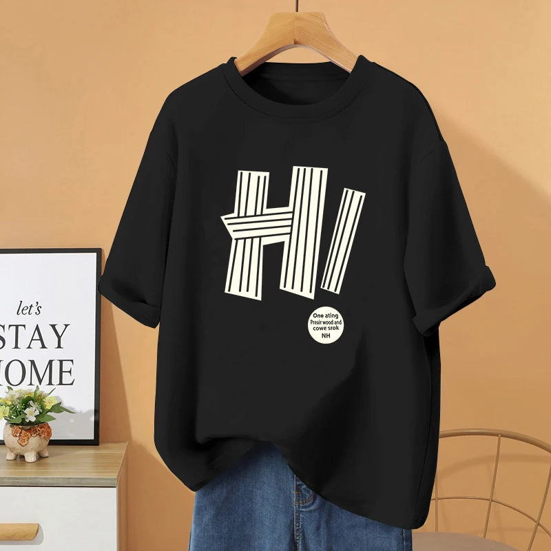 Harajuku Women cotton T Shirt  Couple Tee oversized t shirt  y2k top Sleeve Shirt Fashion Loose cotton Tops graphic t shirts