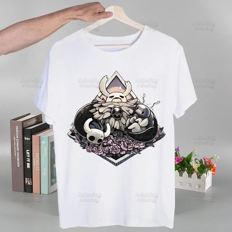 Hollow Knight T Shirt Fashion Print Tshirt Summer Mens Novelty Short Sleeve Game Cartoon Men T-shirt Men Funny Tops