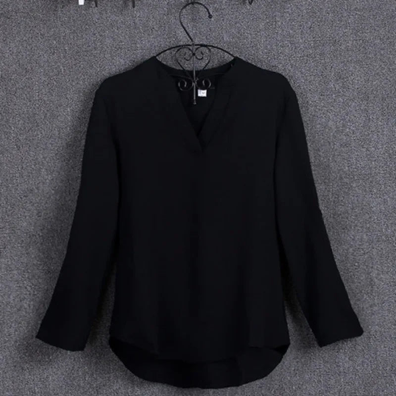 Plus Size Blouse Clothing Women Long Sleeve Shirt Chiffon Blouse Ladies Top blusa feminina S-5XL