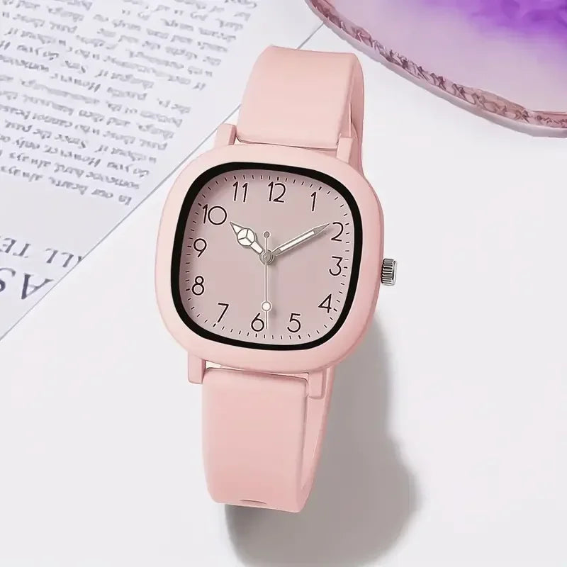 Fashion Square Women Watches Casual Silicone Band Quartz Wristwatch for Girls Clock Reloj Mujer