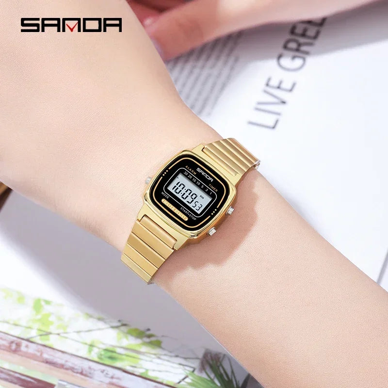 SANDA Women Classic Electronic Watch Fashion Female Elegant Clock Luxury Watch Casual Ladies Waterproof Wristwatch reloj mujer