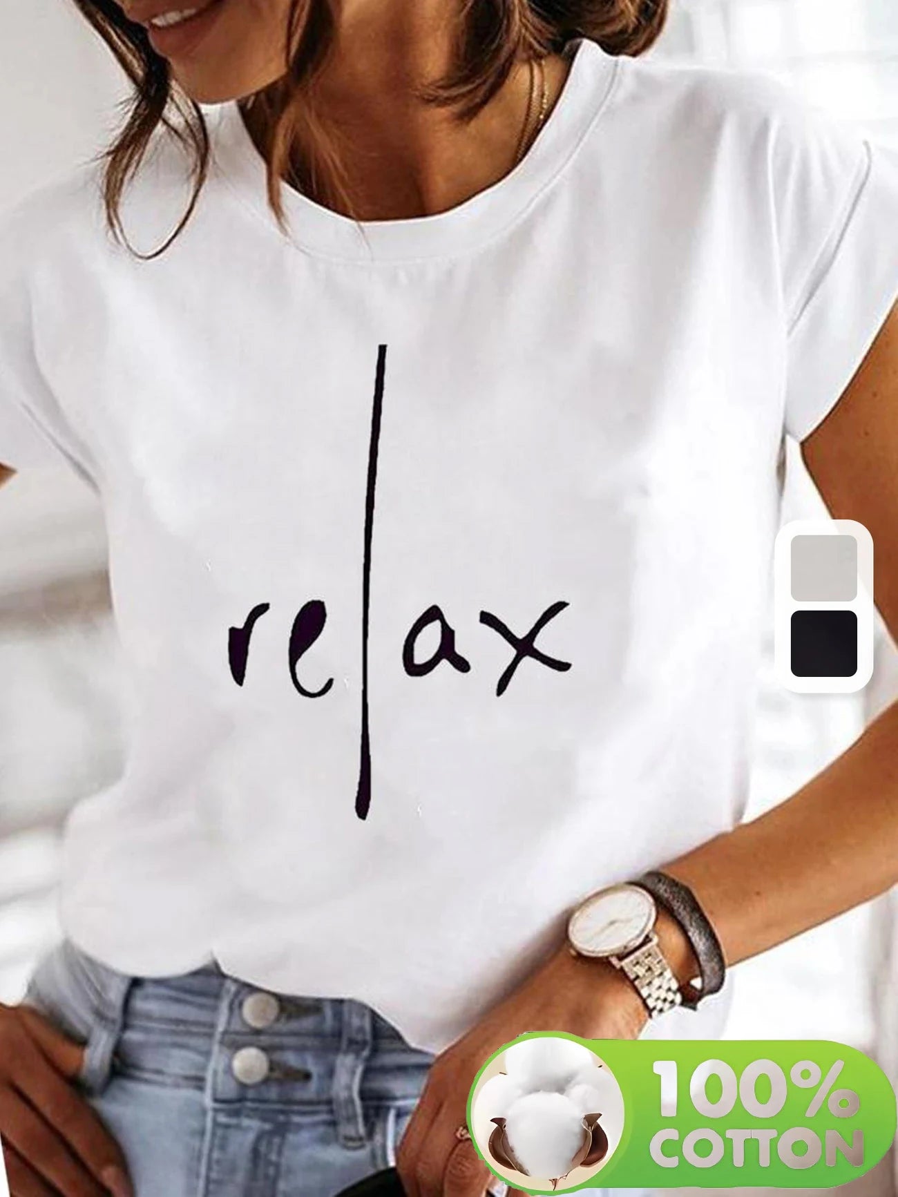 Casual 100% Cotton Relax Print Streetwear T-Shirts Female T Shirts Egirl Korean Fashion Graphic Tees Tops Women Clothing