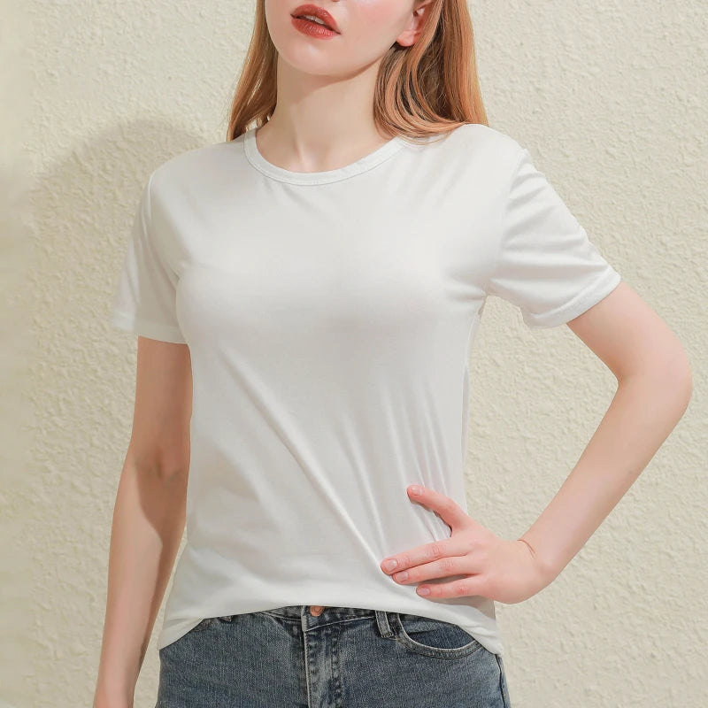 Solid Women Cotton T-shirt V-Neck Short Sleeve Female Tee Slim White And Balck T-Shirt Casual Solid Lady Tshirt Tops
