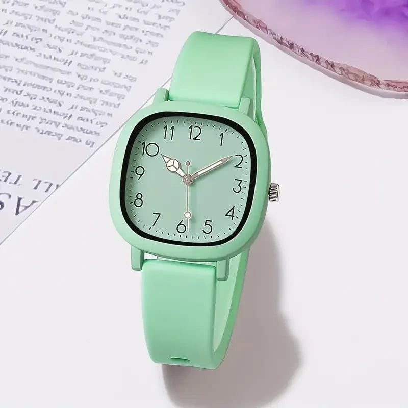 Fashion Square Women Watches Casual Silicone Band Quartz Wristwatch for Girls Clock Reloj Mujer