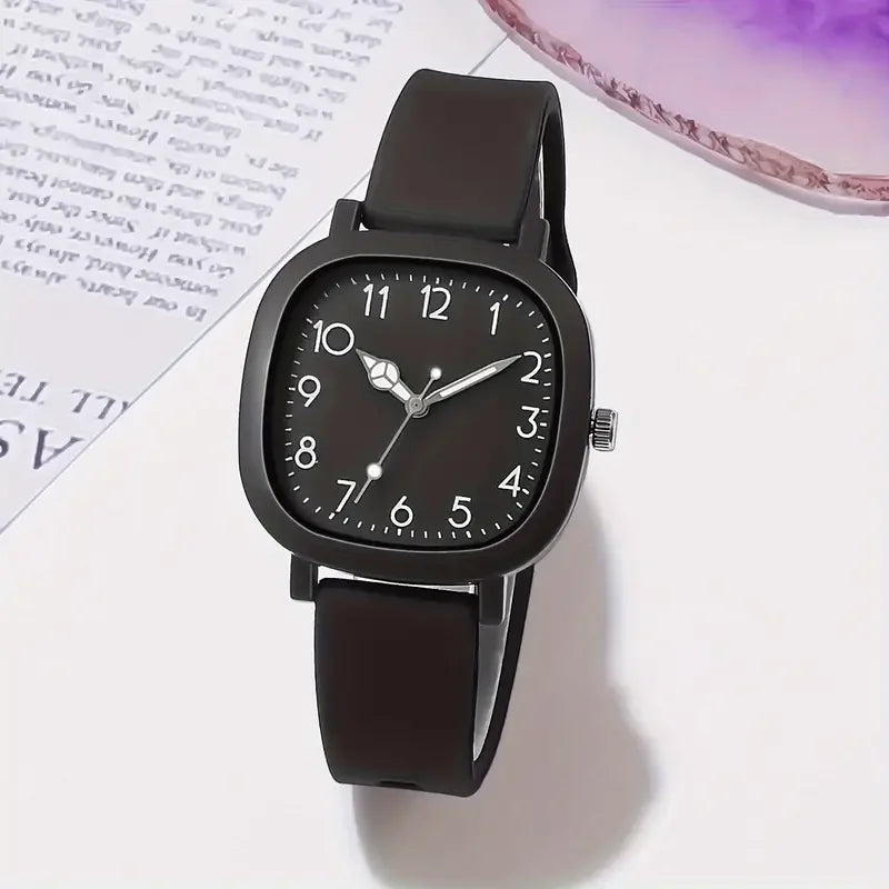 Fashion Square Women Watches Casual Silicone Band Quartz Wristwatch for Girls Clock Reloj Mujer