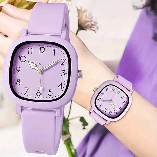 Fashion Square Women Watches Casual Silicone Band Quartz Wristwatch for Girls Clock Reloj Mujer