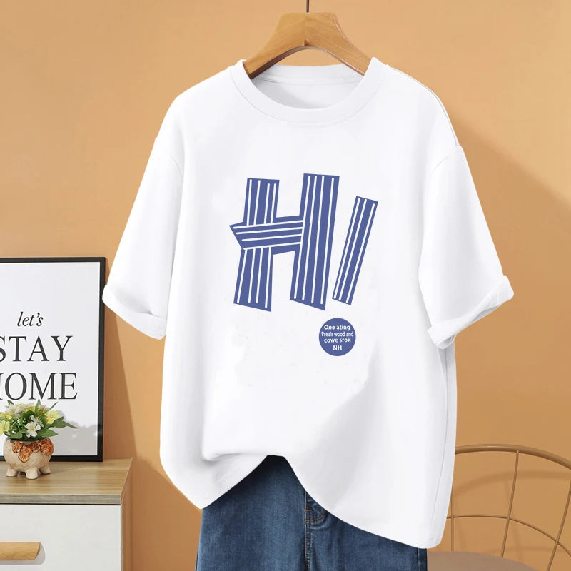 Harajuku Women cotton T Shirt  Couple Tee oversized t shirt  y2k top Sleeve Shirt Fashion Loose cotton Tops graphic t shirts