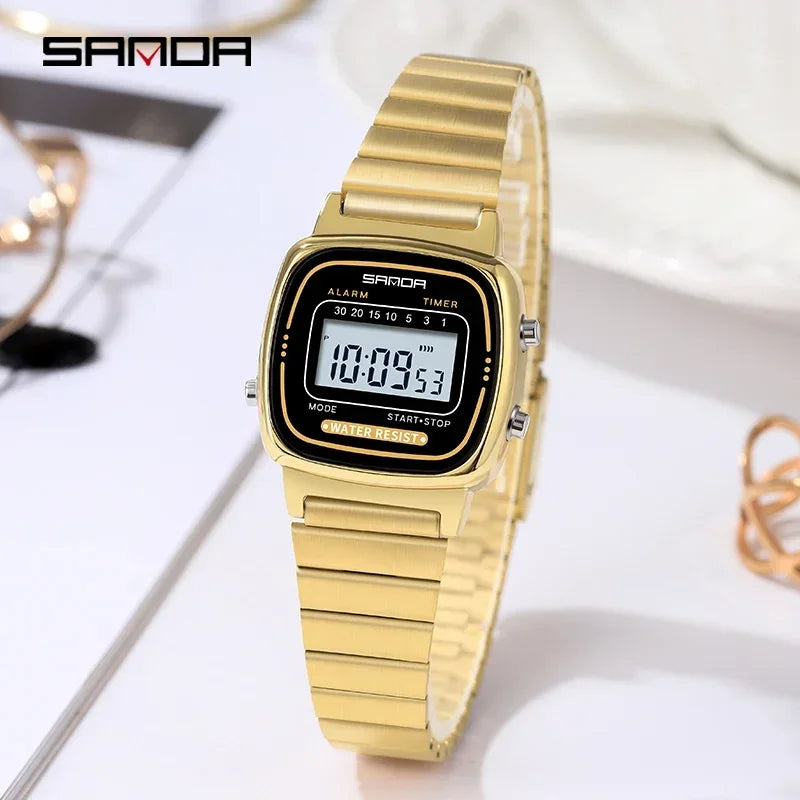 SANDA Women Classic Electronic Watch Fashion Female Elegant Clock Luxury Watch Casual Ladies Waterproof Wristwatch reloj mujer