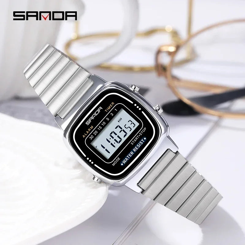 SANDA Women Classic Electronic Watch Fashion Female Elegant Clock Luxury Watch Casual Ladies Waterproof Wristwatch reloj mujer