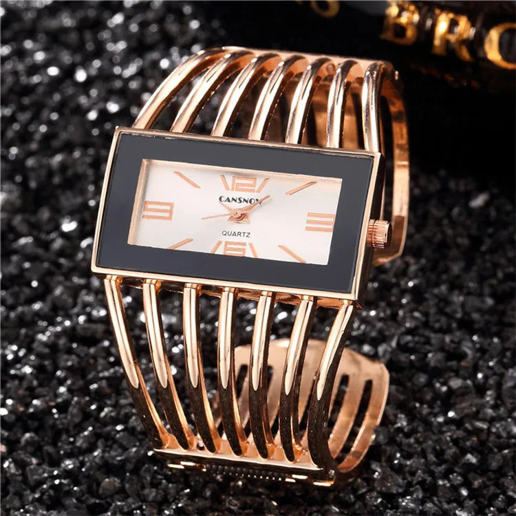 Women Watch Upscale Fashion Quartz Watches Girls' Hollow out Metal Bracelet Watch Lady Versatile Trend Wristwatches
