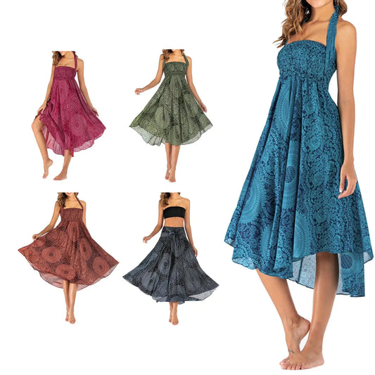 Fashion Women Skirts Flower Clothes Elastic Waist Bottom Skirt Costume