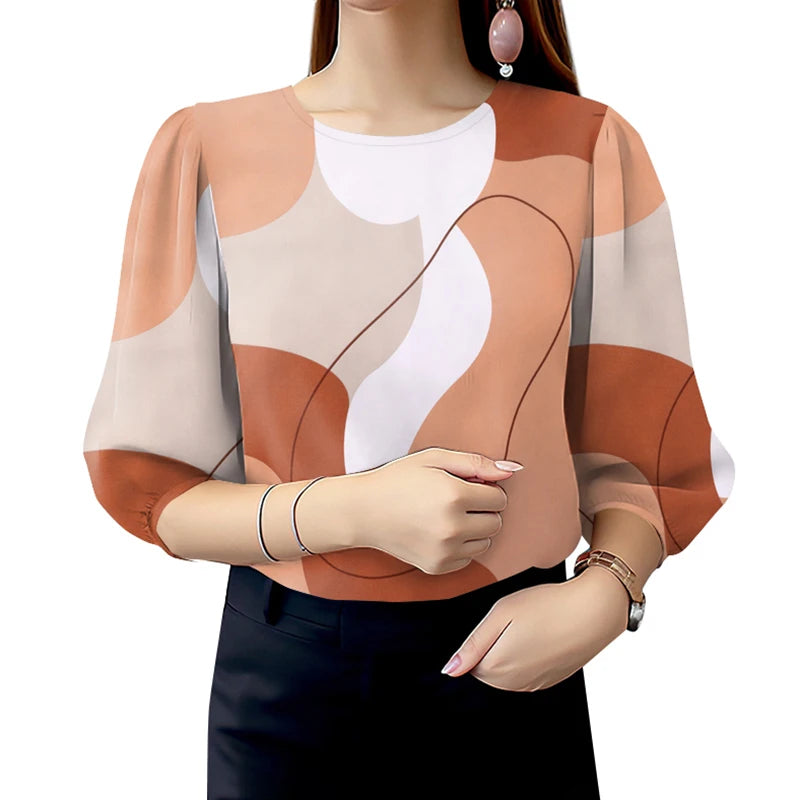 Stylish Summer Printed Blouses 2025 ZANZEA Women Tops Tunic Bohemain Holiday Shirt Casual Spring O Neck 3/4 Sleeve Work Blusas