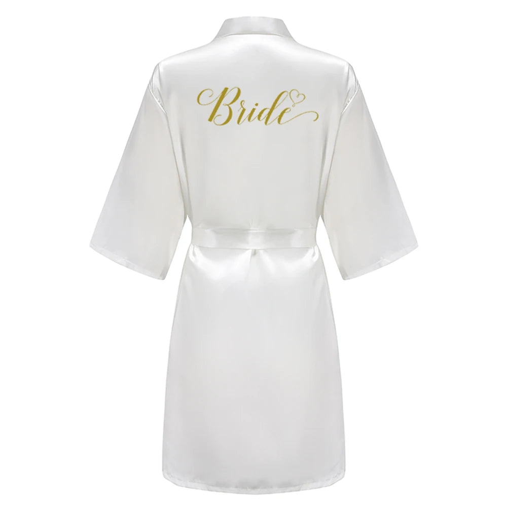 Blue Women Bathrobe White Letter Bride Bridesmaid Mother Maid of Honor Get Ready Bridal Party Robes Gifts Dressing Gown