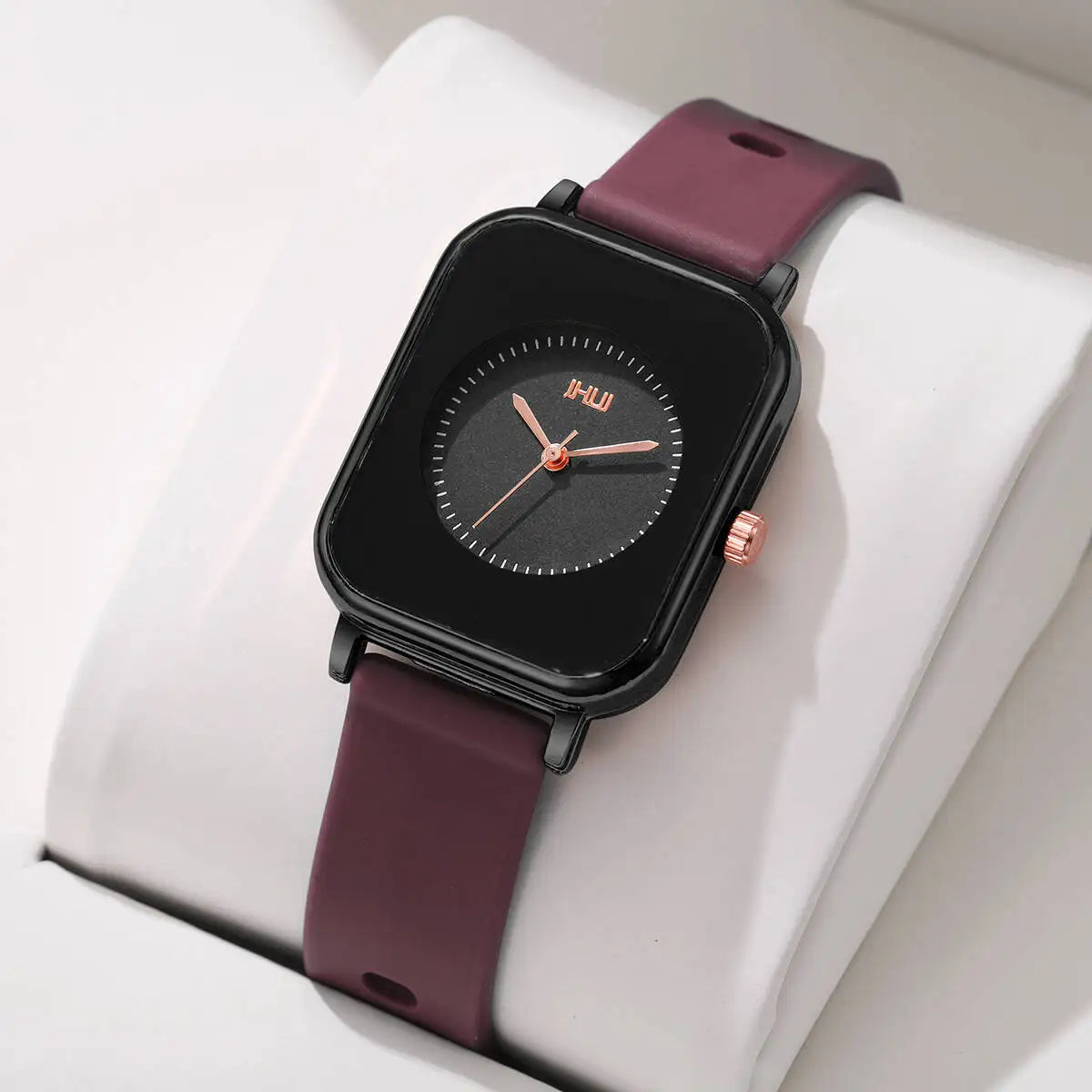 Fashion Rectangle Women Quartz Watch Casual Silicone Band Sports Watches for Women Clock Reloj Mujer（Without Box）