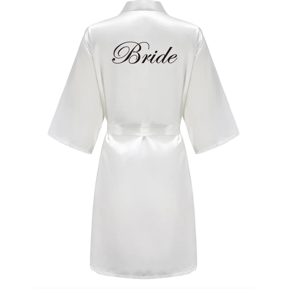 Blue Women Bathrobe White Letter Bride Bridesmaid Mother Maid of Honor Get Ready Bridal Party Robes Gifts Dressing Gown