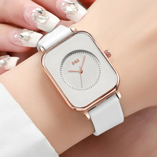 Fashion Rectangle Women Quartz Watch Casual Silicone Band Sports Watches for Women Clock Reloj Mujer（Without Box）