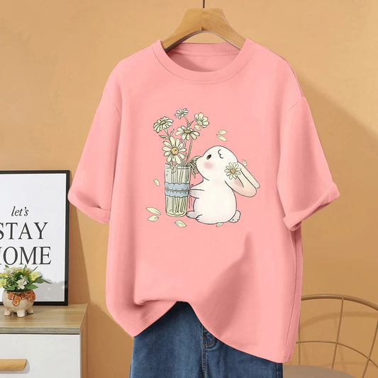 Harajuku Women cotton T Shirt  Couple Tee oversized t shirt  y2k top Sleeve Shirt Fashion Loose cotton Tops graphic t shirts