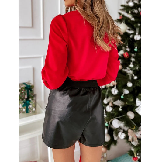2025 Spring New Women's Stand-up Collar Long-sleeved Shirts, Fashion Office Casual Shirt, White Red Black Camisa Female Chemise