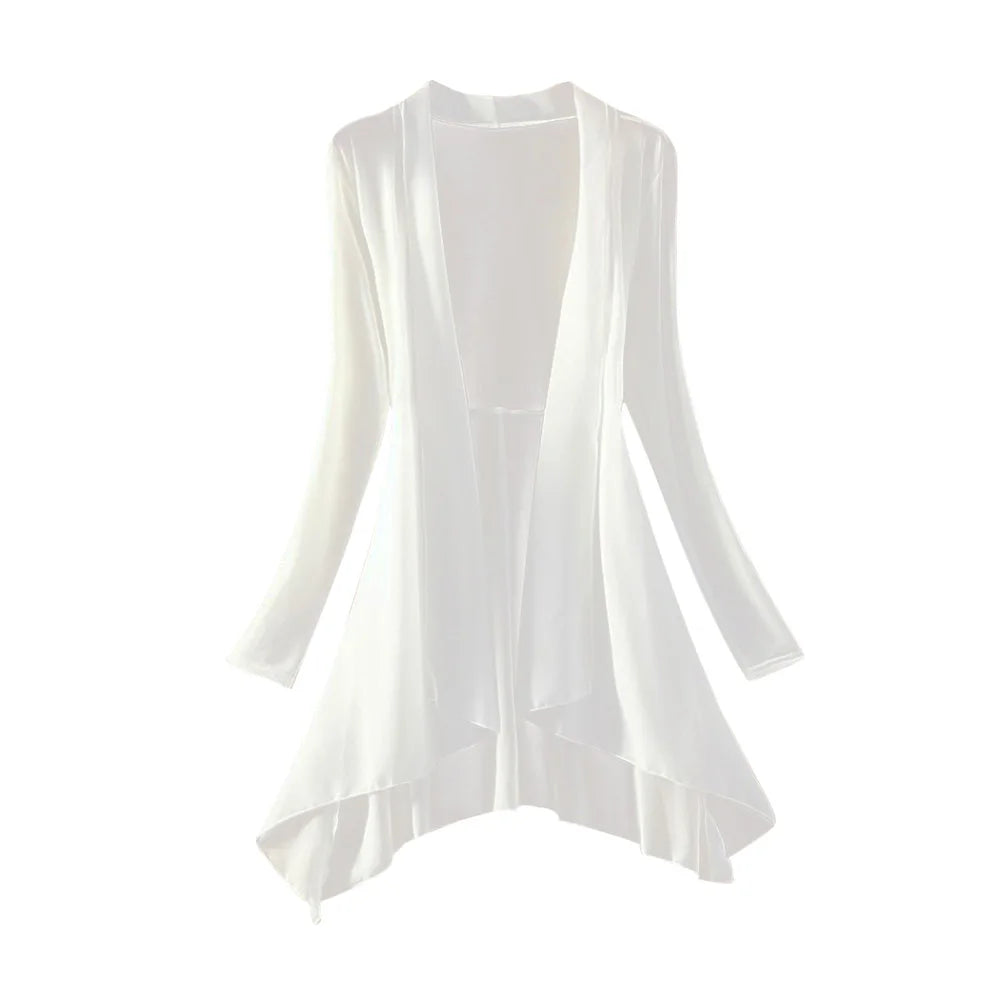 2024 Women Long Chiffon Blouse Shirts Female Cardigan Sunscreen Shirts Floral Printed Ladies Blouses Jackets 5 Colors