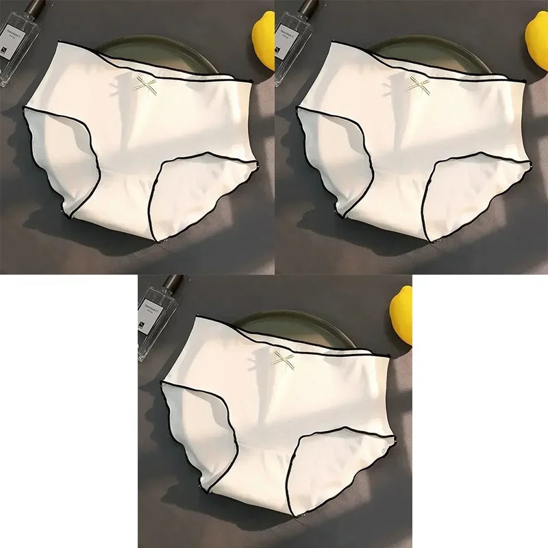 1/3pcs  Women's Antibacterial Ice Silk Seamless Triangle Underwear With Low Waist And European-American Style