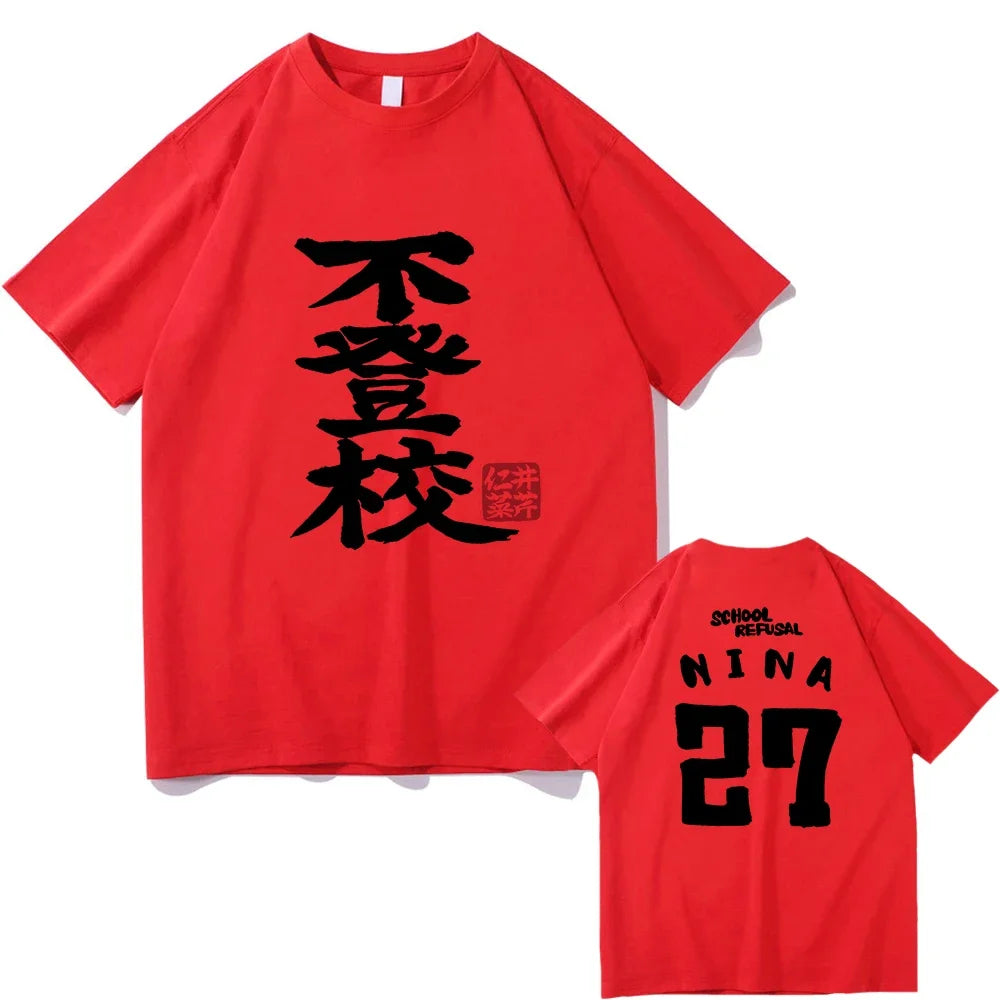 Anime Girls Band Cry Nina Iseri Tshirt Funny Men/Women Clothing Harajuku T-shirt Unisex Vintage Tops Graphic T Shirts
